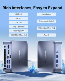 ACEMAGIC Intel Core I5-14500HX Mini PC 32GB DDR5 1TB NVMe SSD Gaming Mini Desktop Computer Windows 11 Pro 4K Triple Display