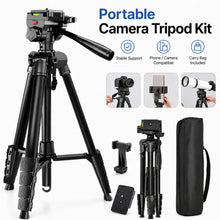 Professional 73 Inch Camera Tripod Heavy Duty Stand with Phone Holder Travel Bag for DSLR SLR DV Projector Photography