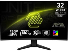 MSI 32" WQHD 2K 1440P 180Hz with AMD FreeSync 0.5ms HDR400 101% sRGB Curved Gaming Computer Monitor MAG 32CQ6F
