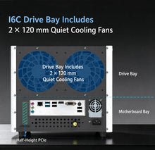I6C 6-Bay NAS Chassis Mini ITX Computer Case Box with SATA Hot Swap Backplane Dual 120mm Fans FLEX 1U PSU Support PC Accessories