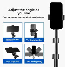 173cm Extendable Phone Tripod Stand, All-in-One Floor Selfie Stick for Live Streaming, Universal Mobile Holder, Stable Tri