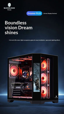 WJCOOLMAN Dreamer PLUS 9.16-inch HD Screen PC Gaming Case Sea View Room 360 Water Cooler Computer Case Gabinetes Gamer