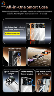 Nueva cámara de pantalla inteligente con visualización de fotos en tiempo real, grabación, juegos, aplicación de funda protectora móvil en línea