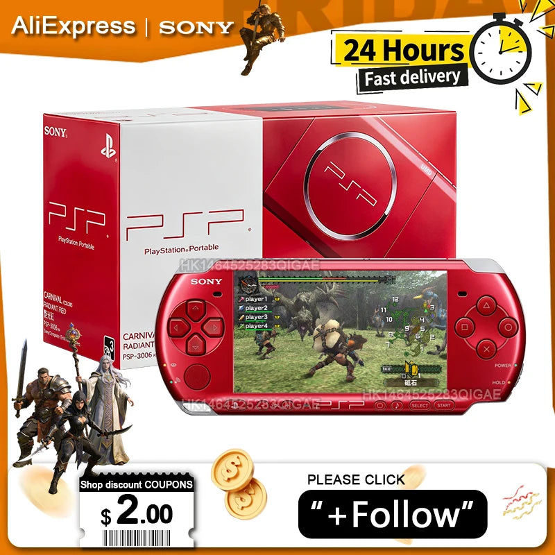 Original Sony PSP3000 PlayStation Portable PSP 3000 (PSP-3006) Sony Handheld Arcade Game Console (+Free Games)