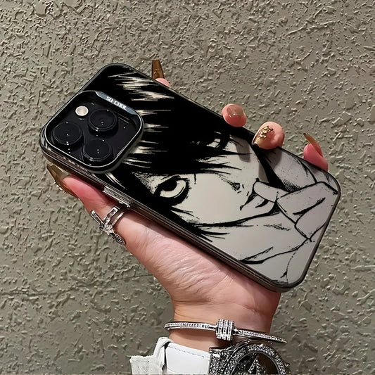 Cool anime character Death Note pattern phone case for iPhone 16, 15, 14, 13, 12, 11 Pro Max Plus