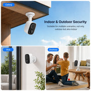 Cámara de seguridad para el hogar 4K con WiFi, inalámbrica para exteriores, magnética, con batería, 5MP, cámara IP CCTV para hogar inteligente con detección PIR para exteriores