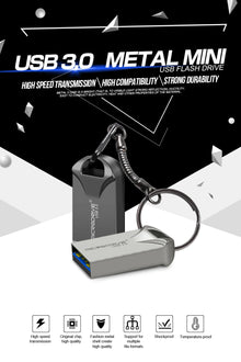 Mini USB 3.0 Flash Drive 128GB 64GB 32GB 16GB High Speed Memory Flash USB3.0 Stick Small U Disk with Key Chain