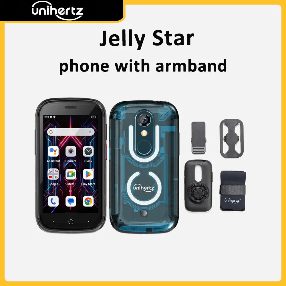 Unihertz Jelly Star Mini Smartphone 8GB 256GB Led Light Unlocked Transparent Backshell Cellphones For Spare Phone