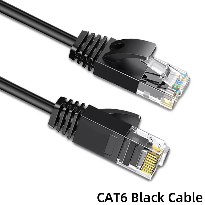 Cat 6 Ethernet Flat Cable, Outdoor and Indoor 10Gbps Supports Cat6a Cat5 Cat5 Networks for Gaming, Xbox, PS4, Modems, Router