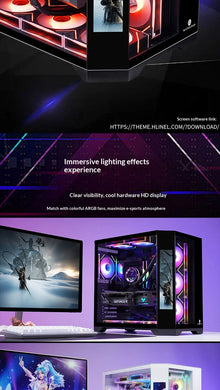 WJCOOLMAN Dreamer PLUS 9.16-inch HD Screen PC Gaming Case Sea View Room 360 Water Cooler Computer Case Gabinetes Gamer