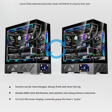 WJCOOLMAN Millennium MATX PC Case 5.5 Inch Screen/Digital Display 360 Water Cooler Sea View Room Customize Screen Computer Case