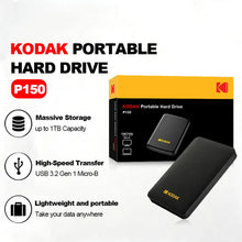KODAK Portable HDD 500G 1TB External Hard Drive 5Gbps High-Speed Portable Game Hard Drive for PS4/PS3/PS2/PS1/Switch