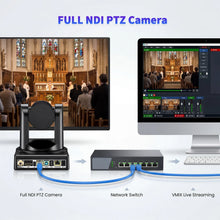 SZXLCOM FULL NDI PTZ Camera AI Auto-Tracking 20x Optical Zoom HDMI SDI USB POE IP for Live Streaming Church Conference
