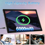 Tableta Android 2026 de 10.1 pulgadas, ocho núcleos, 4GB RAM, 64GB ROM, red 4G Dual SIM, aceleración por IA, Bluetooth, WiFi, 6000mAh