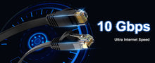 Cat 6 Ethernet Flat Cable, Outdoor and Indoor 10Gbps Supports Cat6a Cat5 Cat5 Networks for Gaming, Xbox, PS4, Modems, Router