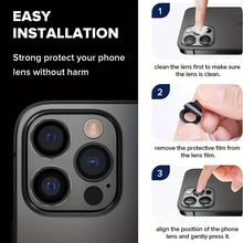 6pcs, Black Metal Camera Lens Protector For iPhone 17/17 Pro/17 Pro Max/Air/16/15/14/13/12/11 Full Cover, Case Friendly, Ultra H