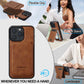 2 in 1 Detachable Leather iPhone Case with Card Pocket - Magnetic Cover for iPhone 17 pro Max 17 Air 15 14 13 12 11 pro Max