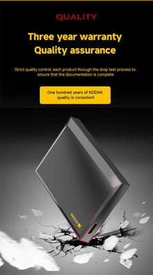 KODAK P190 External HDD 500GB 1TB Portable 2.5 Inch Hard Drive USB 3.0 5Gbps Storage for PC Laptop PS4 PS5 with Free Case