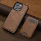 2 in 1 Detachable Leather iPhone Case with Card Pocket - Magnetic Cover for iPhone 17 pro Max 17 Air 15 14 13 12 11 pro Max