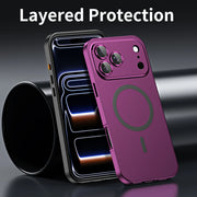 Buckle Type Metal Phone Case For Iphone 13 14 15 16 17 18 Pro Max Aluminum Frame Magnetic Phone Cover For Magsafe PC Back Panel