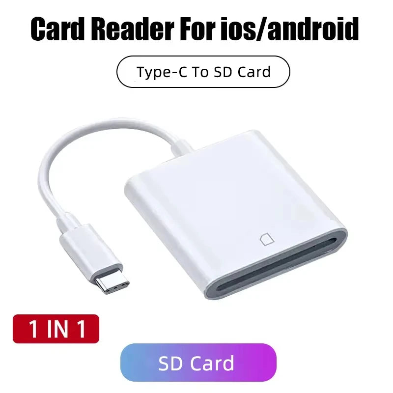 Adaptador de lector de tarjetas SD y TF para iPhone, cámara, Samsung, Xiaomi, iPad, lector de tarjetas de memoria USB, visor de cámaras de seguimiento