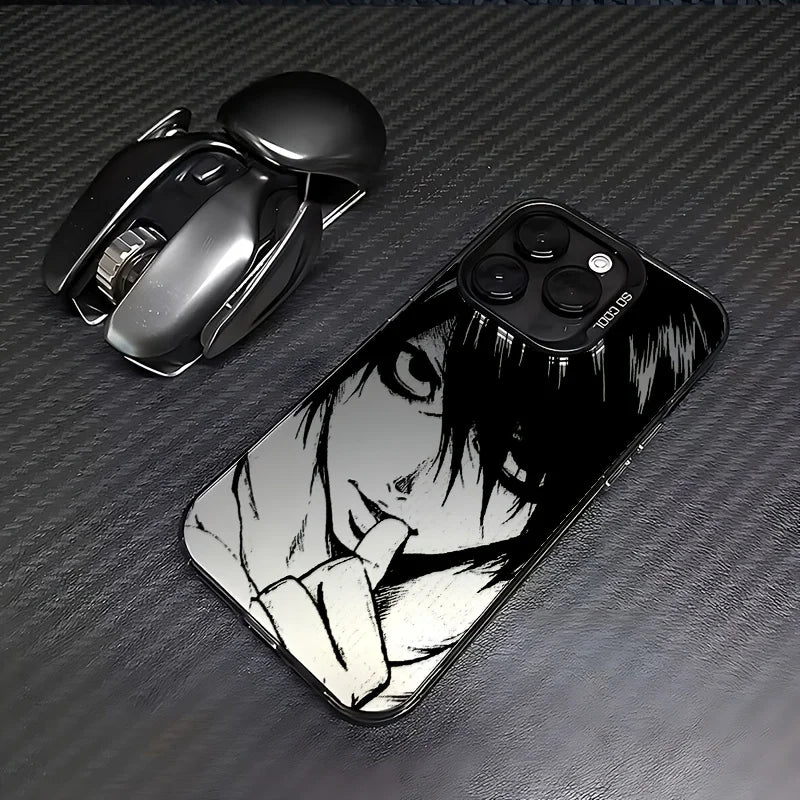 Cool anime character Death Note pattern phone case for iPhone 16, 15, 14, 13, 12, 11 Pro Max Plus