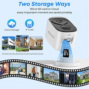 Cámara de seguridad para el hogar 4K con WiFi, inalámbrica para exteriores, magnética, con batería, 5MP, cámara IP CCTV para hogar inteligente con detección PIR para exteriores