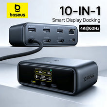 Baseus 10-in-1 USB C HUB Dual HDMI 4K@60Hz Smart Display Type C PD 100W Fast Charger RJ45 10Gbps USB 3.2 Adapter Docking Station