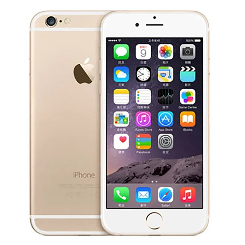 iPhone 6 original de Apple desbloqueado, 4.7 pulgadas, iOS 12, con huella dactilar; no permite usar ID de iCloud ni nuevas aplicaciones.