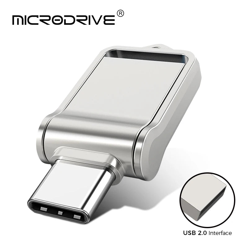 Mini Type C Ultra Dual USB 2.0 Flash Drive 32GB 64GB 128GB Memory Stick Thumb Drive U Disk