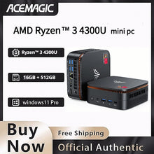ACEMAGIC AMD Ryzen 3 4300U Mini PC 16GB LPDDR4 512GB SSD Windows 11 Pro Triple 4K WiFi 6 High Performance Business Desktop PC