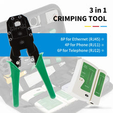 RJ45 Crimping Tool Kit Network RJ45 RJ11 Cable Tester Stripper Punch Down Tool Screwdrivers 10pcs Cat5 Plugs Boots Set
