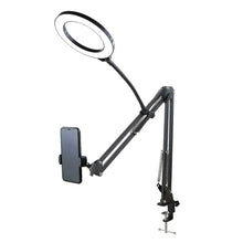 Overhead Tripod for Phone with Ring Light Desktop Cellphone Bracket for Video Shooting Table Mobile Mount for Filming Recording