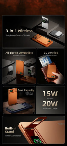 10000mAh Magnetic Powerbank 15W Wireless Power bank PD 20W Fast Charing External Battery For MagSafe iPhone 12-17 Pro Watch
