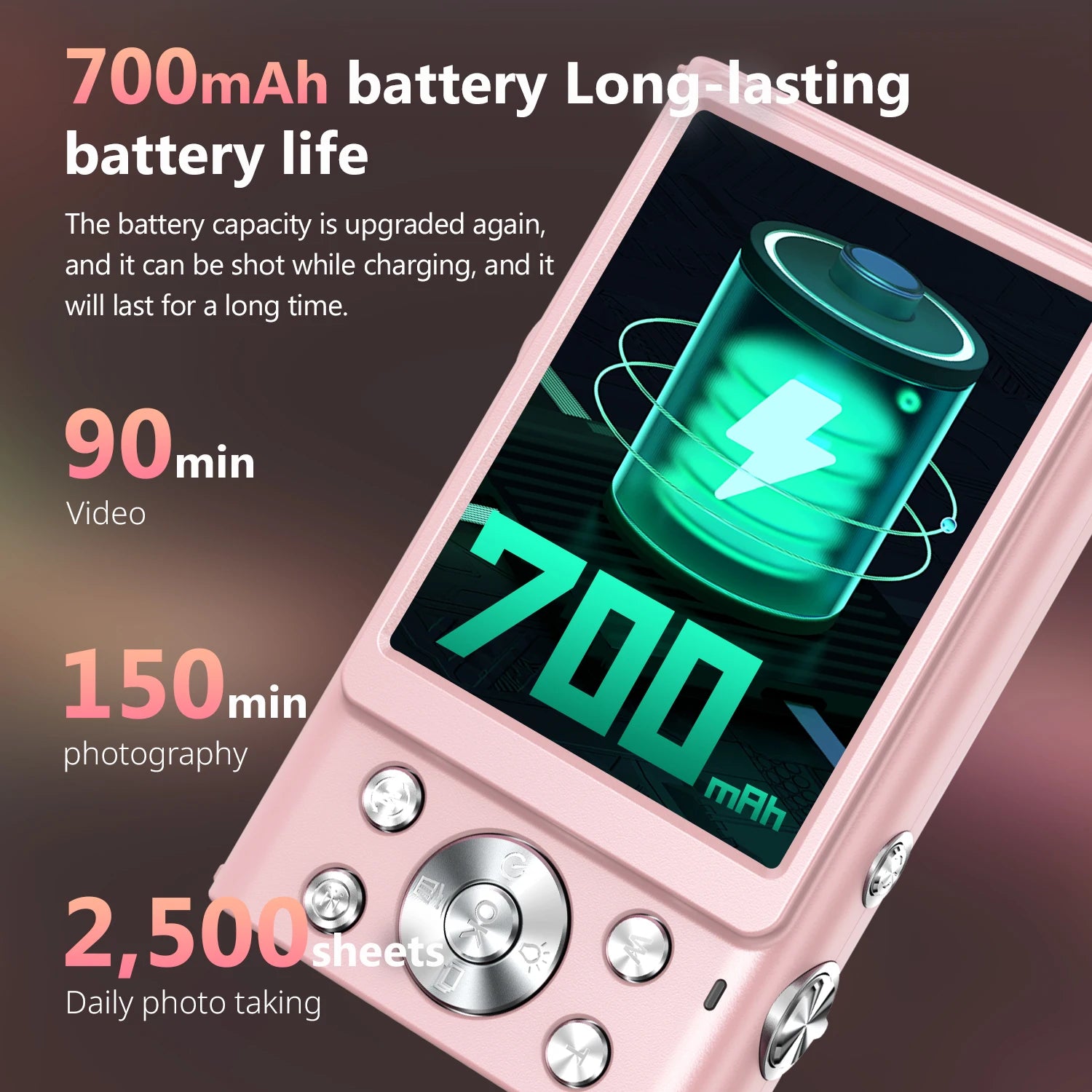 4K Digital Camera Autofocus Vlogging Camera HD 48MP with 2.8" Large Screen Camcorder Camera for Photography for Kid Adult