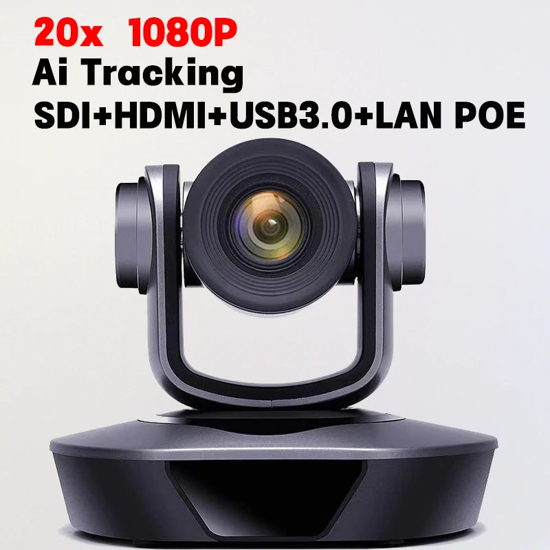 4K Ultra HD PTZ Camera, 20x Zoom, Supports NDI, POE, Ideal for Video Conferencing, Churches, Events, and Live Streaming