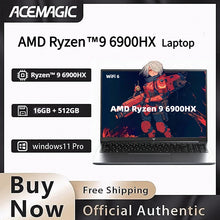 ACEMAGIC AMD Ryzen 9 6900HX Gaming Laptop 16GB LPDDR5 6400MHz 512GB NVMe SSD 16 Inch FHD IPS High Refresh Display WiFi 6 8C/16T