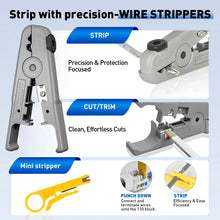 ZoeRax CAT7/CAT6 Pass Through RJ45 Crimper Tool Kit,Network Cable Tester,Punch Down Tool,Stripper Cutter,CAT6/CAT5 Connector.