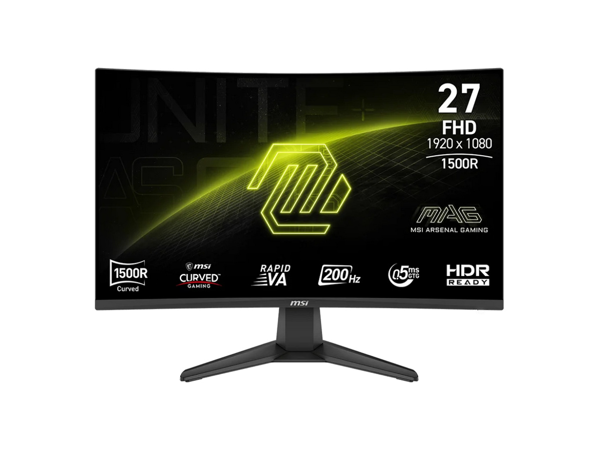 MSI 27 inch Full HD 200Hz AMD FreeSync Premium 0.5ms HDR Ready Ai Vision Anti-Flicker 1500R Curved Gaming Computer Monitor MAG 27C6F E20