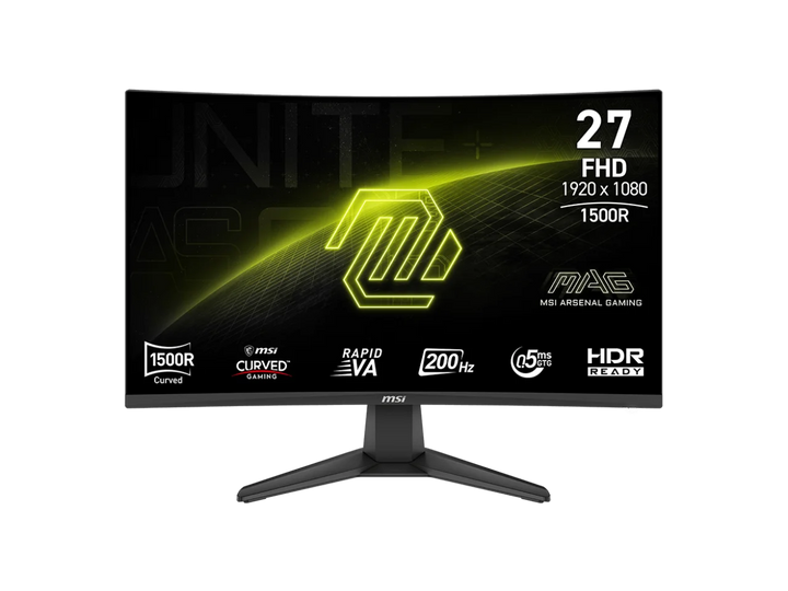 MSI 27 inch Full HD 200Hz AMD FreeSync Premium 0.5ms HDR Ready Ai Vision Anti-Flicker 1500R Curved Gaming Computer Monitor MAG 27C6F E20