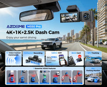 New AZDOME 4K M550 Pro Dash Cam Front Rear Interior 3 in 1 Car Camera 24H Parking Monitor Supercapacitor 5G WIFI GPS ADASCar DVR