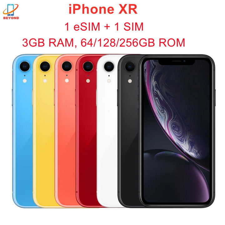iPhone XR original de Apple, pantalla Retina IPS LCD de 6,1", 3 GB de RAM, 64 GB/128 GB/256 GB de ROM, chip A12 Bionic, 4G LTE, Hexa Core, iOS, Face ID, NFC