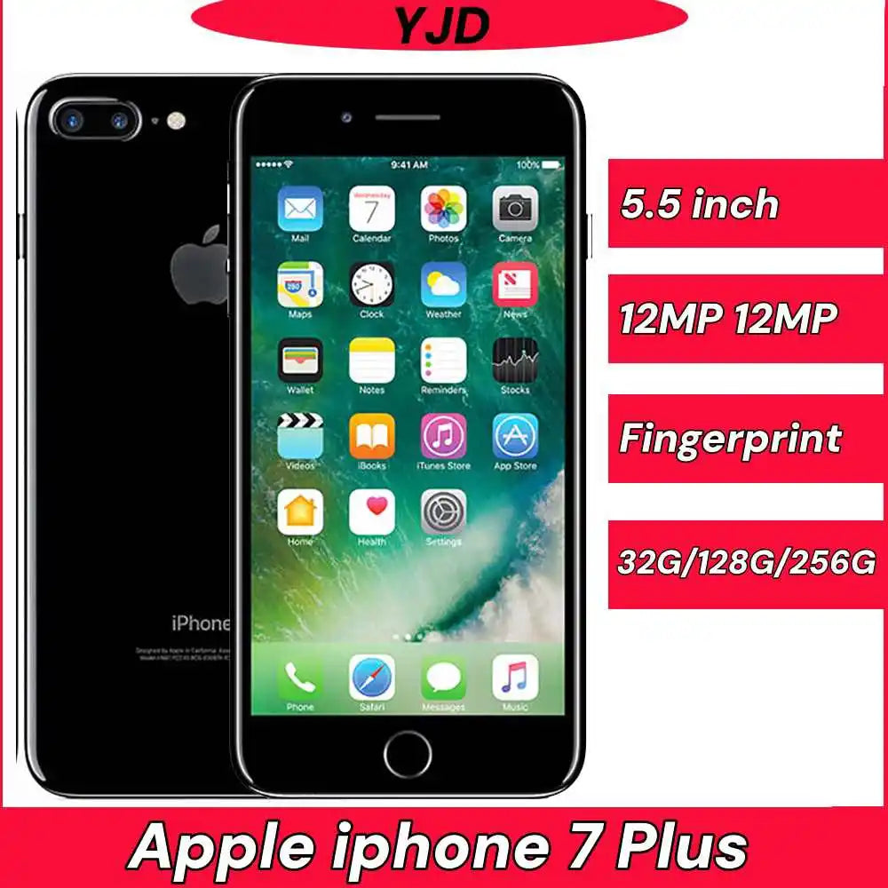 96% New Apple iPhone 7 Plus 3GB RAM 32GB 128GB 256GB ROM iOS 4G LTE Mobile Cellphone Fingerprint 12MP Used Original  phone