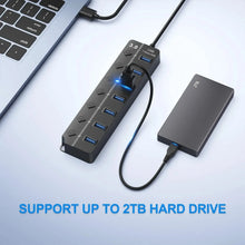 KEBIDUMEI USB 3.0 Hub with Individual On/Off Switches 4/7 Port Multi USB Splitter USB Hub 2.0 USB Expander Docking Stations