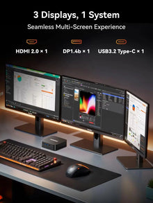 ACEMAGIC Mini PC AMD Ryzen 5 7430U 6C/12T 4.3GHz 16GB LPDDR4x 512GB NVMe SSD WiFi 6 BT5.2 Triple 4K Display HDMI DP Desktop PC