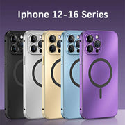 Buckle Type Metal Phone Case For Iphone 13 14 15 16 17 18 Pro Max Aluminum Frame Magnetic Phone Cover For Magsafe PC Back Panel