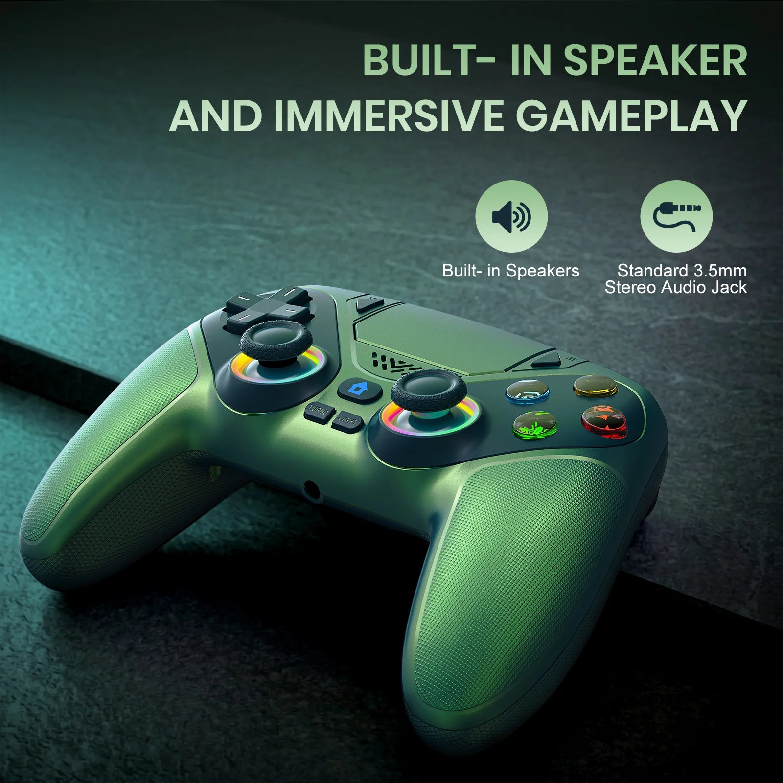 For Playstation 5/PS5 Pro/Slim/PC RGB Light Wireless Console Controller Gamepad Dual Vibration Marco/Turbo Function Programming