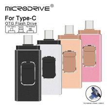 4 in 1 USB Flash Drive 64GB High Speed Micro USB Stick OTG Type-C Pen Drive 32GB 128gb 256gb Memory Stick for iphone Samsung