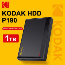 KODAK P190 2.5" Portable External Hard Drive HDD 500GB 1TB 2TB USB 3.0 5Gbps High Speed Gaming Storage for PC Laptop PS4 Xbox