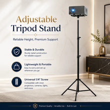 Portable Projector Tripod Adjustable Height Stable Base Floor Stand for Camera Ring Light Projector